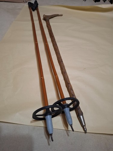Vintage skistöcke aus - vintage, bambus